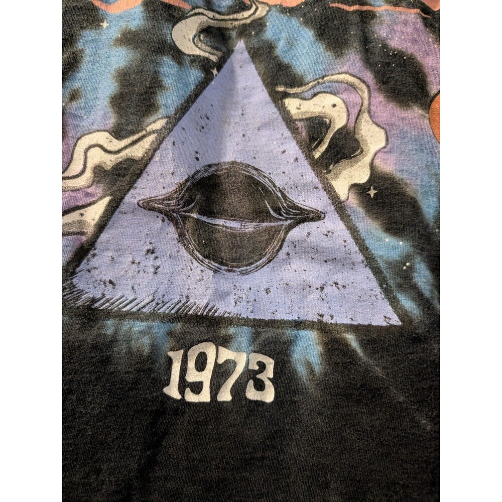Pink Floyd 1973 Tie Dye Band T Shirt Mens Medium Black Graphic Rock Tee - Picture 8 of 9